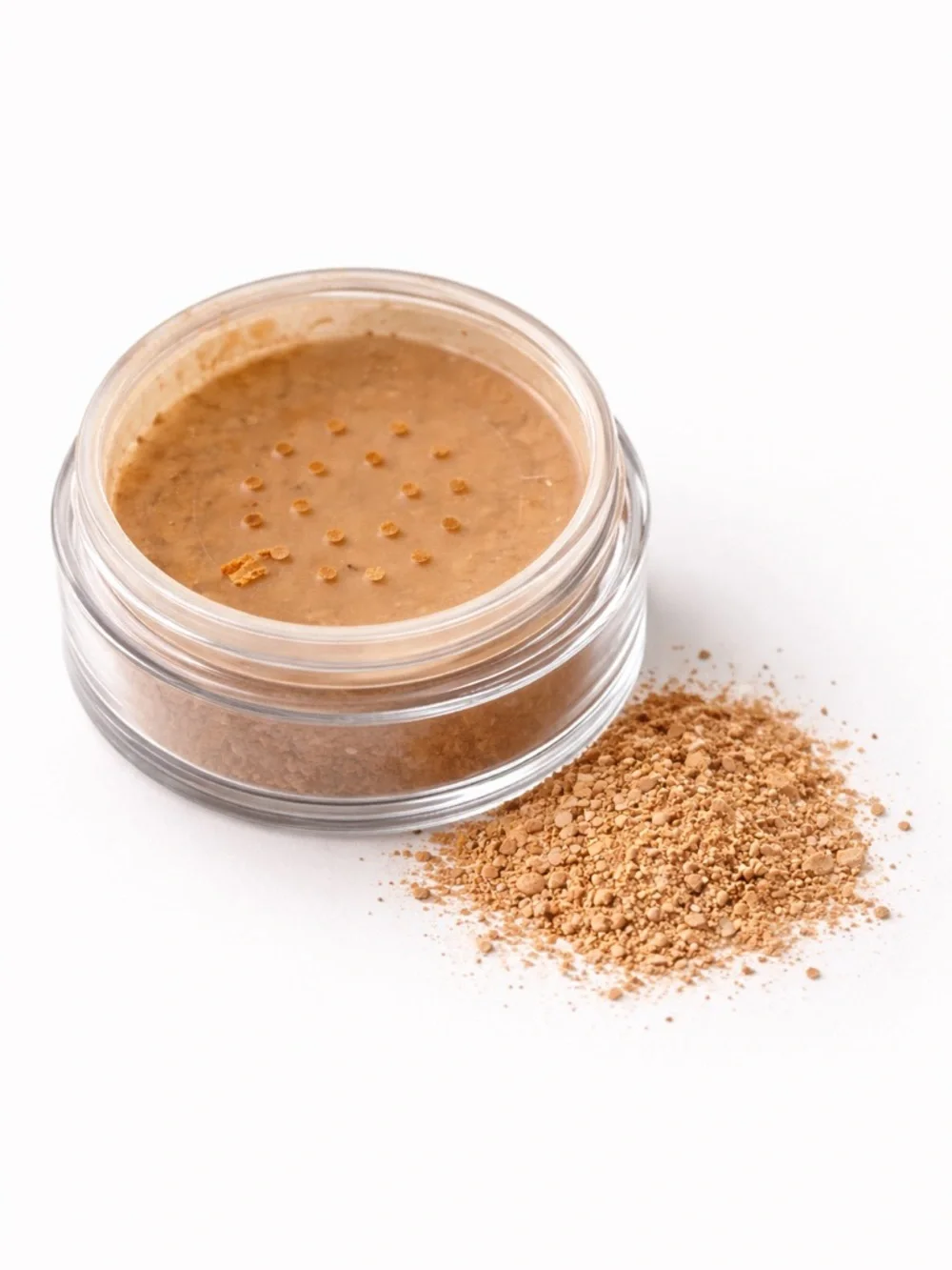 Loose Face Powder Jar in Warm Beige
